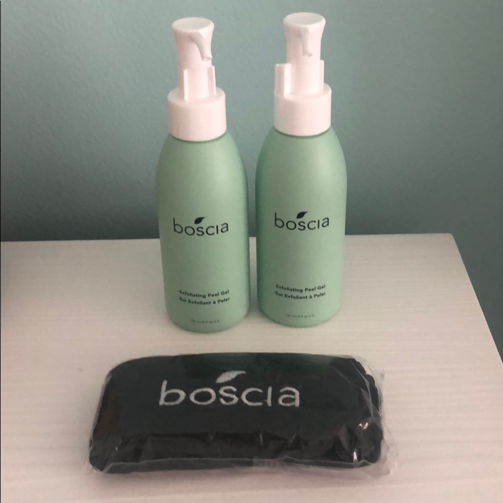 NWOT Boscia Exfoliating Peel Gel with Spa Headband
